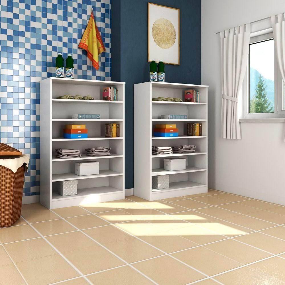 Kit 2 Armários Multiuso Para Lavanderia Bell P04 Branco - Mpozenato - 4