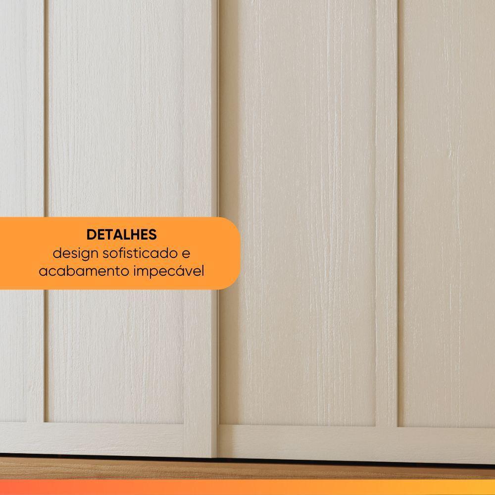 Guarda Roupas Casal 2 Portas De Correr 6 Gavetas Firenze Madeirado / Areia - 8