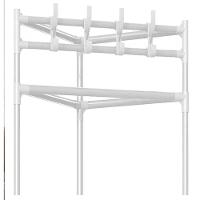 Sapateira Rack Canto Cabides Roupas Portatil Armario Organizador Dobravel Arara Branco - 6