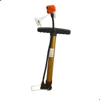 Bomba De Ar Manual Universal Enche Bolas Pneus E Infláveis Com Agulha E Adaptadores Inclusos Amarelo - 1