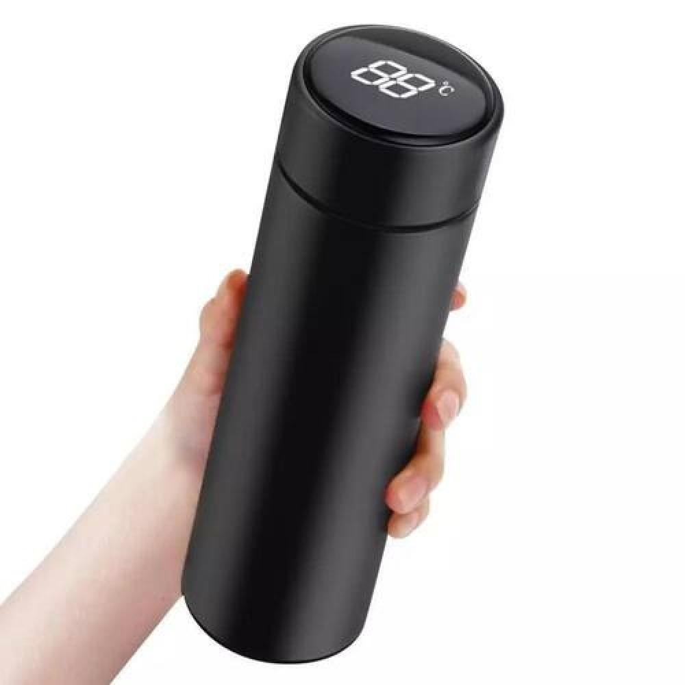 Garrafa Inox Com Termometro Digital 480ml Termica Display Lcd Bebida Quente Gelada Portatil Academia Trabalho Passeio Pr - 4
