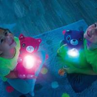 Urso Pelucia Rosa Projetor De Estrelas Musical Abajur Infantil Meninas Festa Do Pijama Gatinha