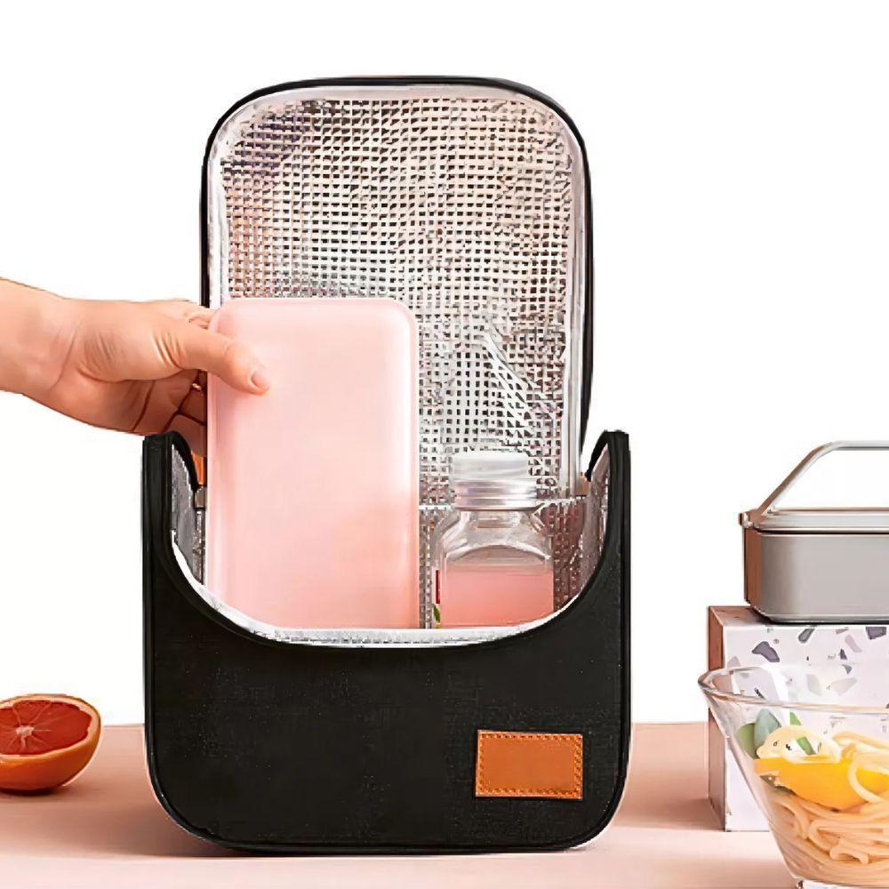 Bolsa Térmica Lancheira Pequena Com Alça Fitness Academia Treino Feminina E Masculina Preto - 2