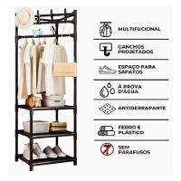 Armario Organizador Rack Canto Cabides Roupas Portatil Dobravel Aberto Arara Sapateira - 2