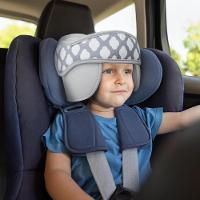 Apoio De Cabeca Pescoco Faixa Ajustavel Protecao Bebe Crianca Almofada Viagem Carro Cinza - 8