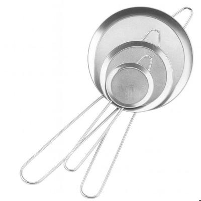 Kit 3 Peneiras De Aço Inox Peneira Fina Para Farinha Chás Açúcar Uso Doméstico Na Cozinha
