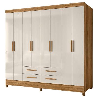 Guarda Roupas Casal 8 Portas 4 Gavetas Montana Madeirado/off White