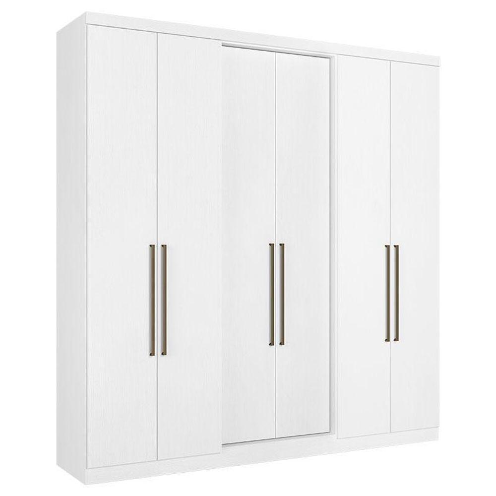 Guarda Roupa Casal Presence 6 Portas Branco Acetinado - Thb - 1