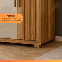 Guarda Roupas Casal Detalhe Ripado 6 Portas 4 Gavetas Roma Madeirado/off White - 5