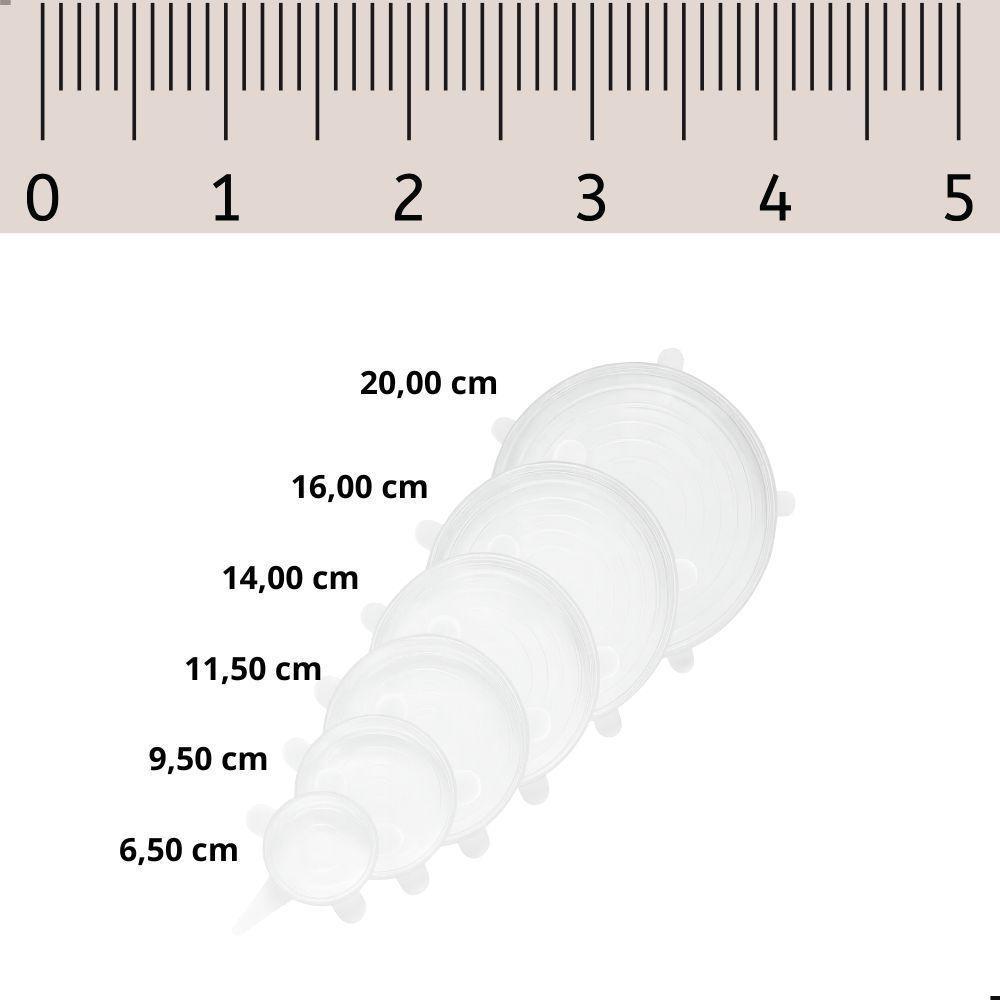 Kit 6 Tampas Silicone Universal Pote Panela Forma Reutilizável Elástico - 3