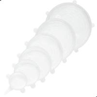 Kit 6 Tampas Silicone Universal Pote Panela Forma Reutilizável Elástico - 1
