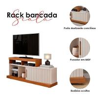 Rack Bancada Scala Com Mesa De Centro Pilar Freijó Off White – Dj Móveis - 6