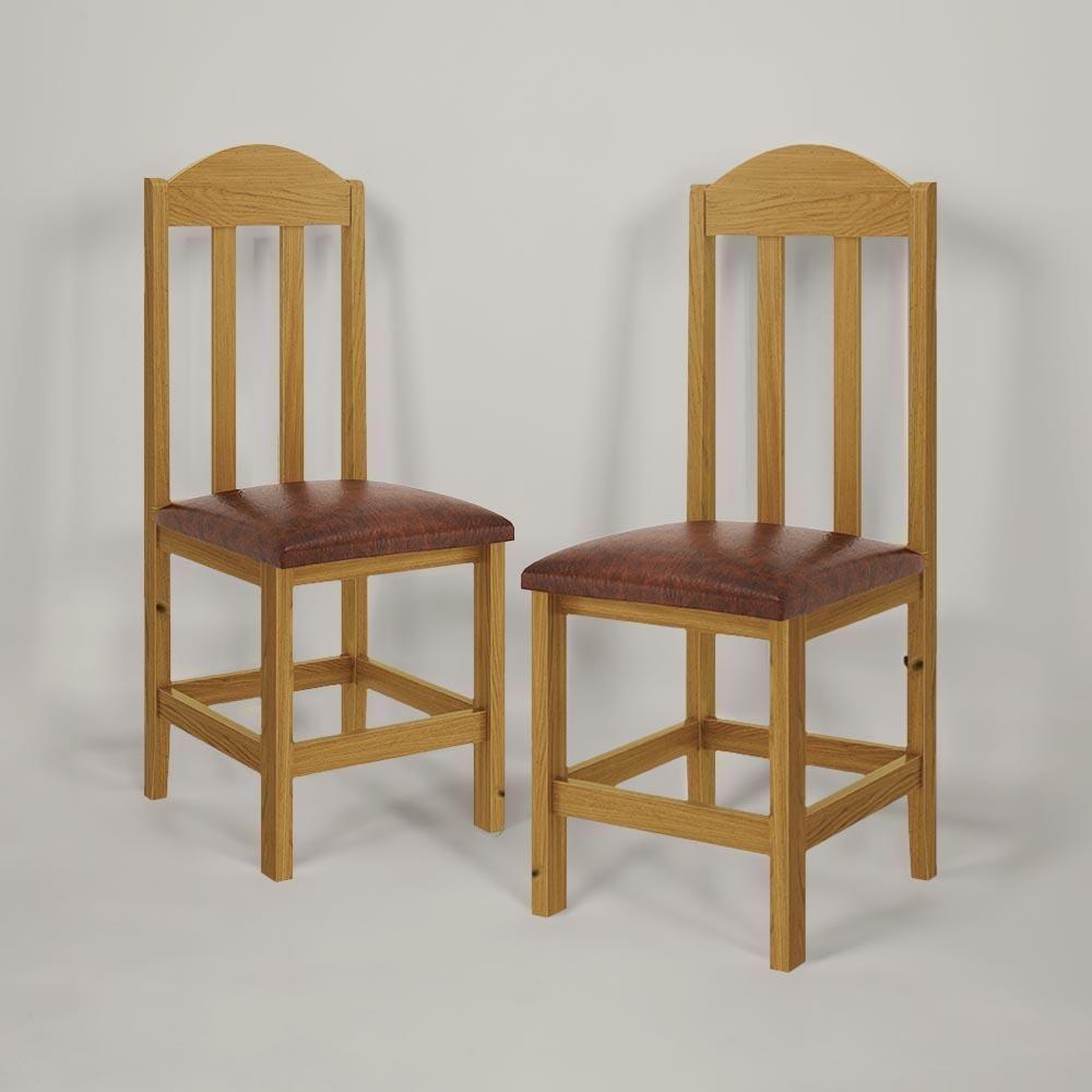 Kit Com 2 Cadeiras De Jantar Madeira Maciça Safira Mel Com Estofado Marrom Mel C/estofado Marrom - 6