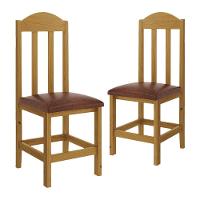 Kit Com 2 Cadeiras De Jantar Madeira Maciça Safira Mel Com Estofado Marrom Mel C/estofado Marrom - 2