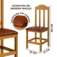Kit Com 2 Cadeiras De Jantar Madeira Maciça Safira Mel Com Estofado Marrom Mel C/estofado Marrom