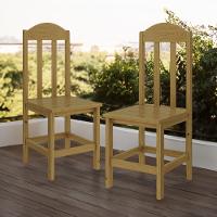 Kit Com 2 Cadeiras De Jantar Madeira Maciça Safira Nogueira Sem Estofado Nogueira S/estofado - 1