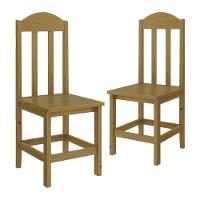 Kit Com 2 Cadeiras De Jantar Madeira Maciça Safira Nogueira Sem Estofado Nogueira S/estofado - 2