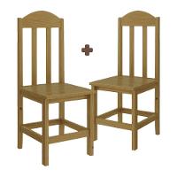 Kit Com 2 Cadeiras De Jantar Madeira Maciça Safira Nogueira Sem Estofado Nogueira S/estofado - 3