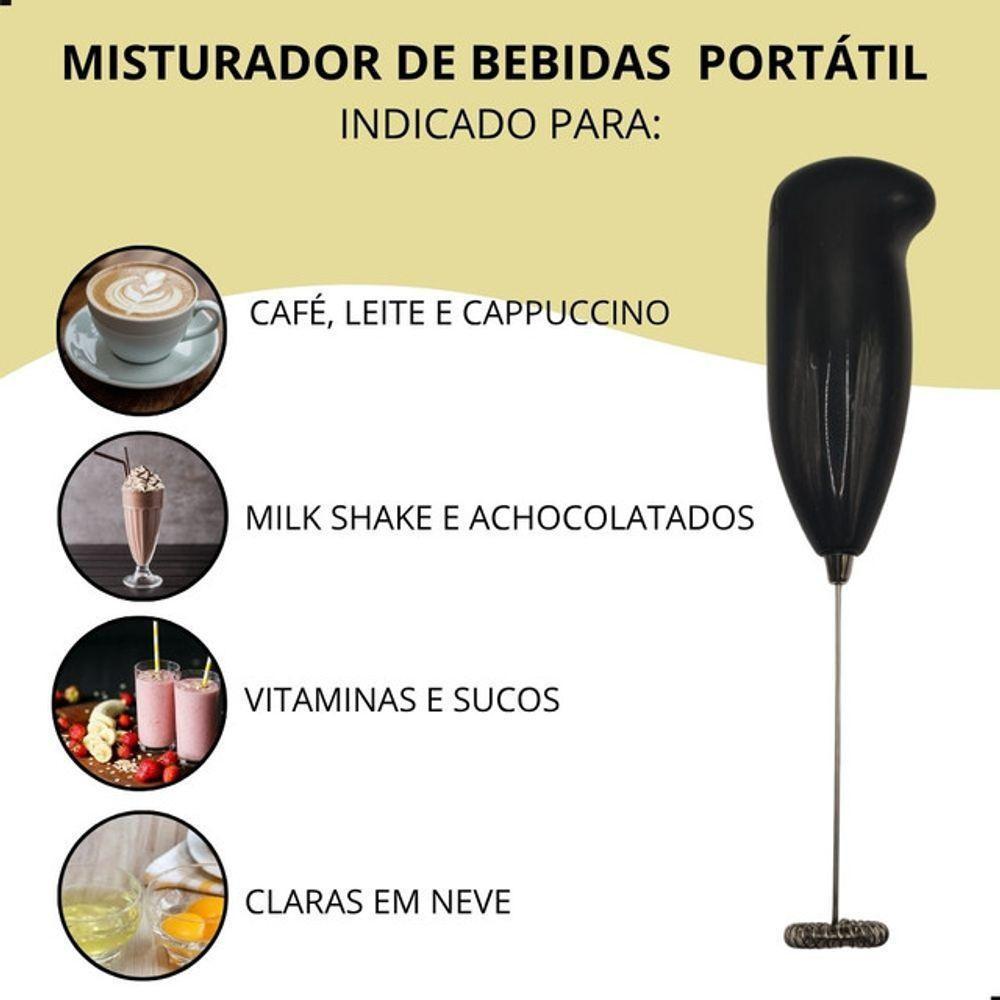 Misturador De Bebidas Portátil Mixer Elétrico A Pilha Para Café Milk Shake Sucos E Ovos - 3