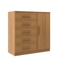 Cômoda Sapateira New Monaco 1 Porta 5 Gavetas - Cinnamomo - 1