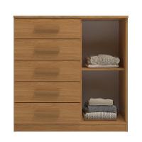 Cômoda Sapateira New Monaco 1 Porta 5 Gavetas - Cinnamomo - 3