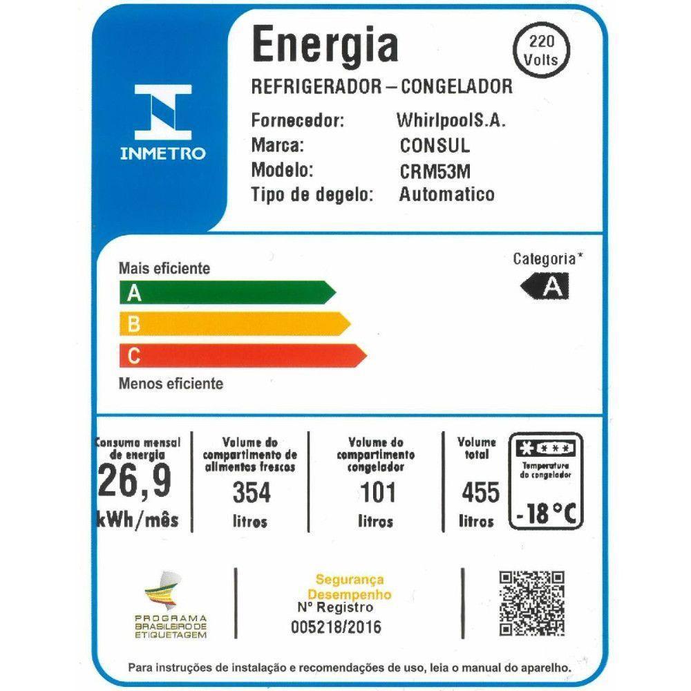 Geladeira Consul Frost Free Duplex 455L Tecnologia Inverter Branco 110V - 3