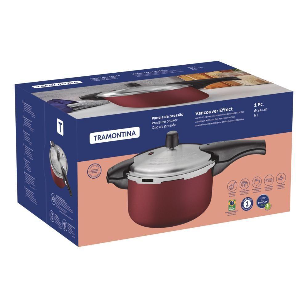 Panela De Pressão Tramontina Vancouver Effrect Em Alumínio Com Revestimento Interno E Externo Em Antiaderente Starflon M - 3