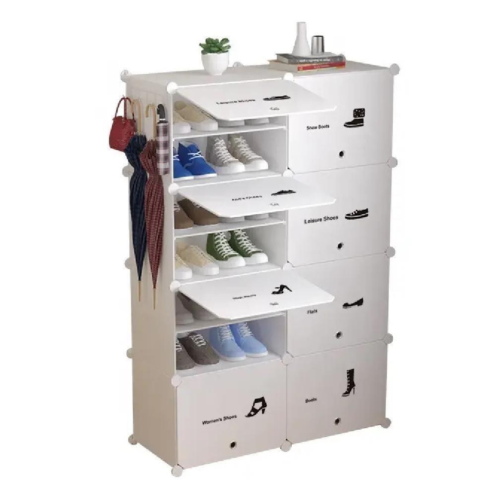 Armario Organizador Brinquedos Grande Guarda Roupa Sapateira Modular Porta Treco Estante 8 Modulos Com Prateleiras - 1