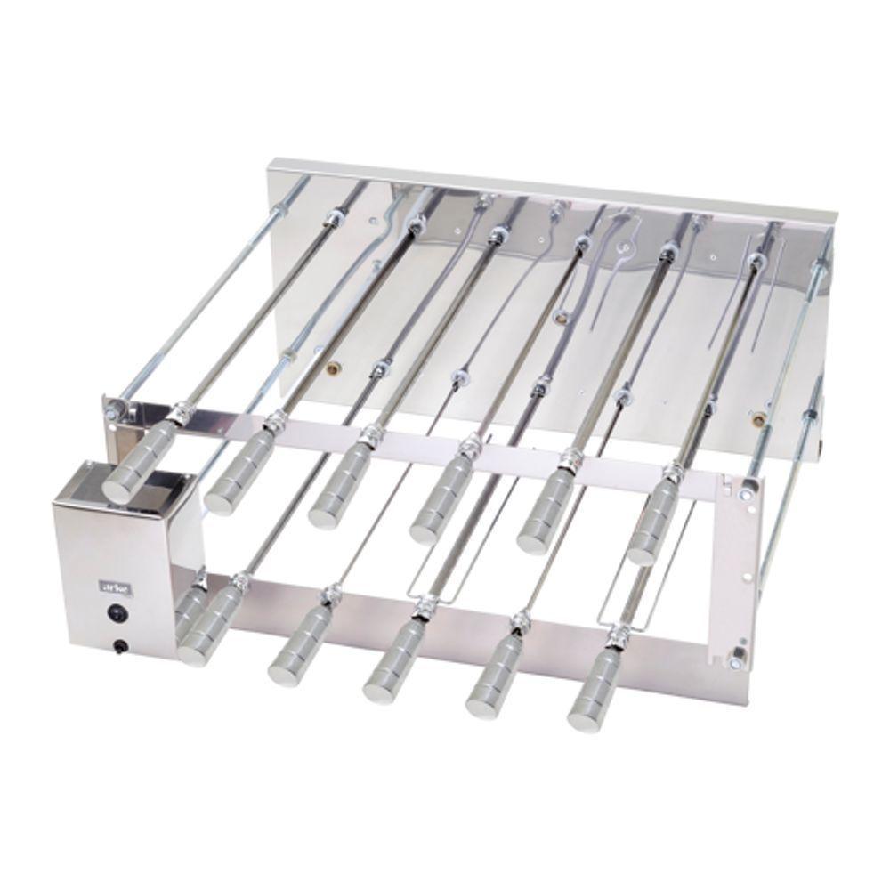 Churrasqueira Giratória Rotativa Aço Inox Crid 11 Espetos Bivolt - 1