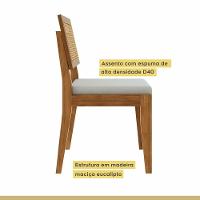 Conjunto De 2 Cadeiras Em Madeira Maciça Com Assento Em Linho Rainha Nesher Natural/off White - 6