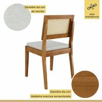 Conjunto De 2 Cadeiras Em Madeira Maciça Com Assento Em Linho Rainha Nesher Natural/off White - 7