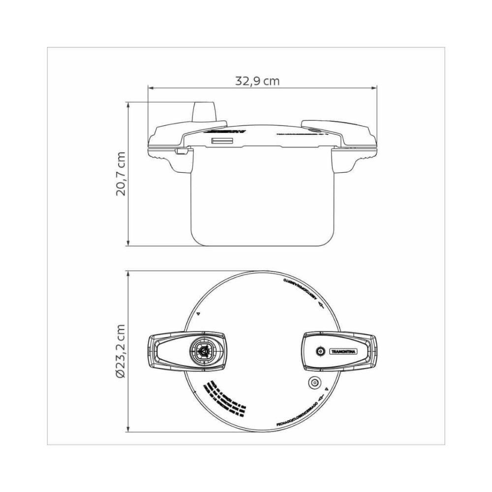 Panela De Pressão Tramontina Arizona Em Alumínio Com Revestimento Interno E Externo Em Antiaderente Starflon Max Vermelh - 3