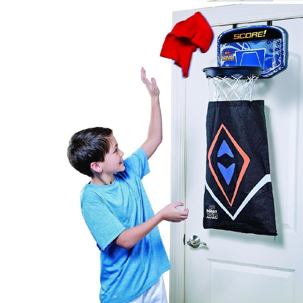 Cesto Roupa Suja De Porta Infantil Suspenso Tabela De Basquete Aro Arara 2 Em 1 Organizador Lavanderia Hamper Hoops - 4