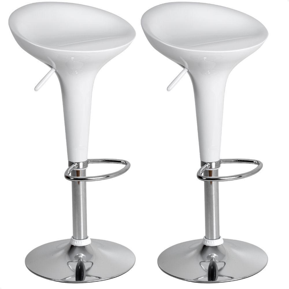 Banquetas Giratória Alta Tulipa Lotus Assento Abs Kit 02 Un Branco - 1