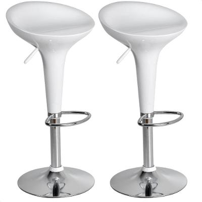 Banquetas Giratória Alta Tulipa Lotus Assento Abs Kit 02 Un Branco