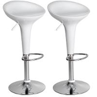 Banquetas Giratória Alta Tulipa Lotus Assento Abs Kit 02 Un Branco - 1