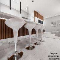 Banquetas Giratória Alta Tulipa Lotus Assento Abs Kit 02 Un Branco - 6