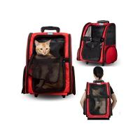 Carrinho Passeio Pet Bolsa De Rodinhas Caes Gato Mochila Viagem Calças Canguru Mala Luxo Completa - 1