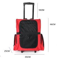 Carrinho Passeio Pet Bolsa De Rodinhas Caes Gato Mochila Viagem Calças Canguru Mala Luxo Completa - 8