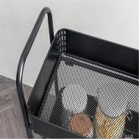 Carrinho Multiuso Organizador Brinquedos Sala Cozinha Manicure 3 Prateleiras Auxiliar Em Aço Profissional Preto