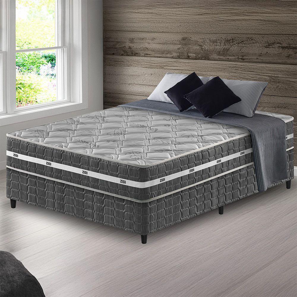 Cama Box Casal + Colchão Ortopédico Espuma D45 Extra Firme Preto - 2