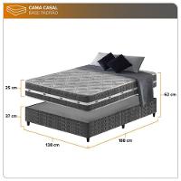 Cama Box Casal + Colchão Ortopédico Espuma D45 Extra Firme Preto - 3