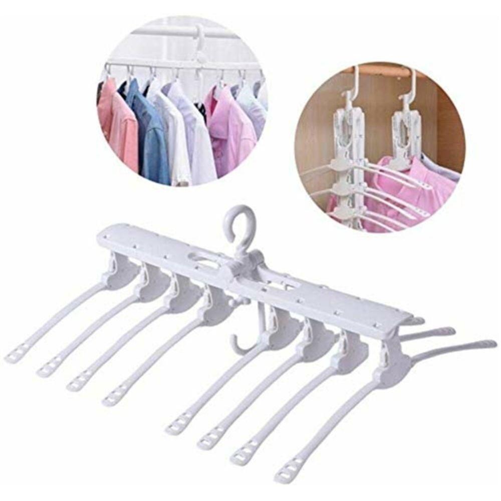 Cabide Organizador Magico 8 Em 1 Triplica Guarda Roupa Multiplica Espaco Giratorio Multifuncional Dobravel Cabideiro Ara - 2
