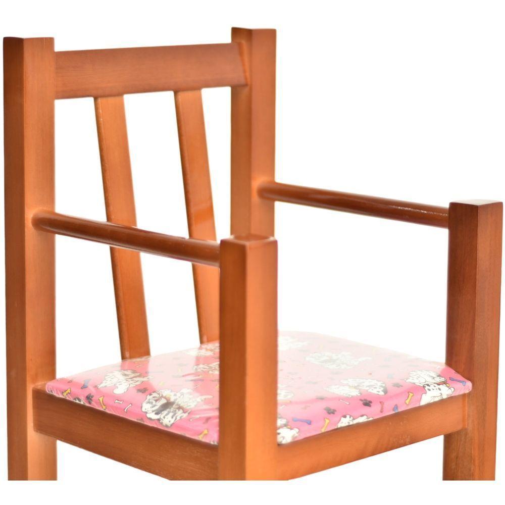 Cadeira De Alimentação Refeiçaõ Infantil Em Madeira Maciça Assento Rosa - 7