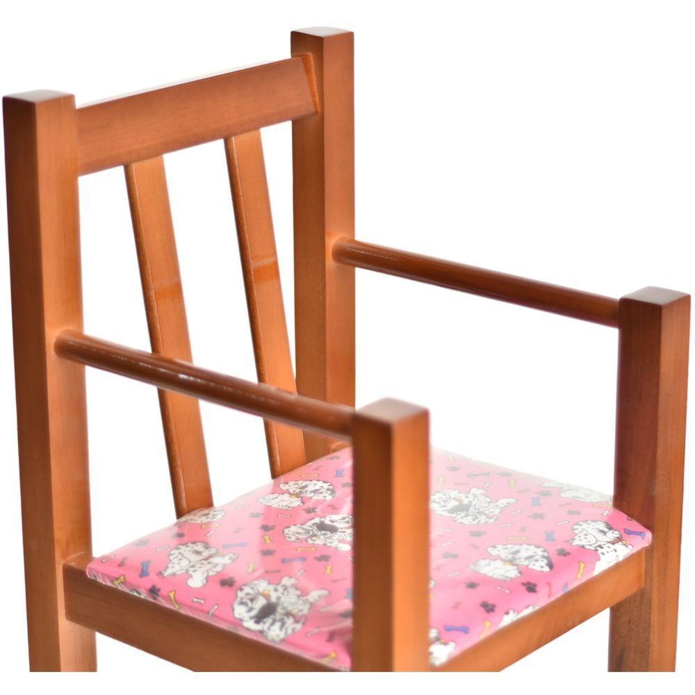 Cadeira De Alimentação Refeiçaõ Infantil Em Madeira Maciça Assento Rosa - 8