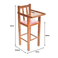 Cadeira De Alimentação Refeiçaõ Infantil Em Madeira Maciça Assento Rosa - 2
