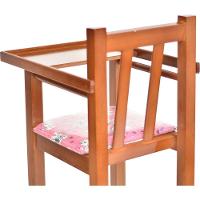 Cadeira De Alimentação Refeiçaõ Infantil Em Madeira Maciça Assento Rosa - 6