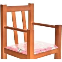 Cadeira De Alimentação Refeiçaõ Infantil Em Madeira Maciça Assento Rosa - 7