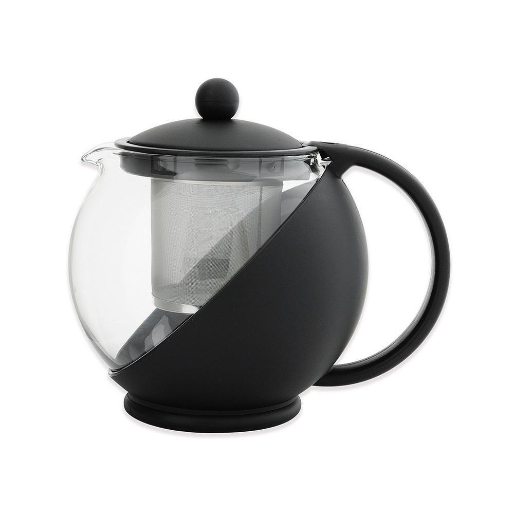 Bule Cha Cafe Com Infusor Chaleira De Vidro 1250ml Cafeteira Inox Jarra Suco Filtro Coador Grande - 3