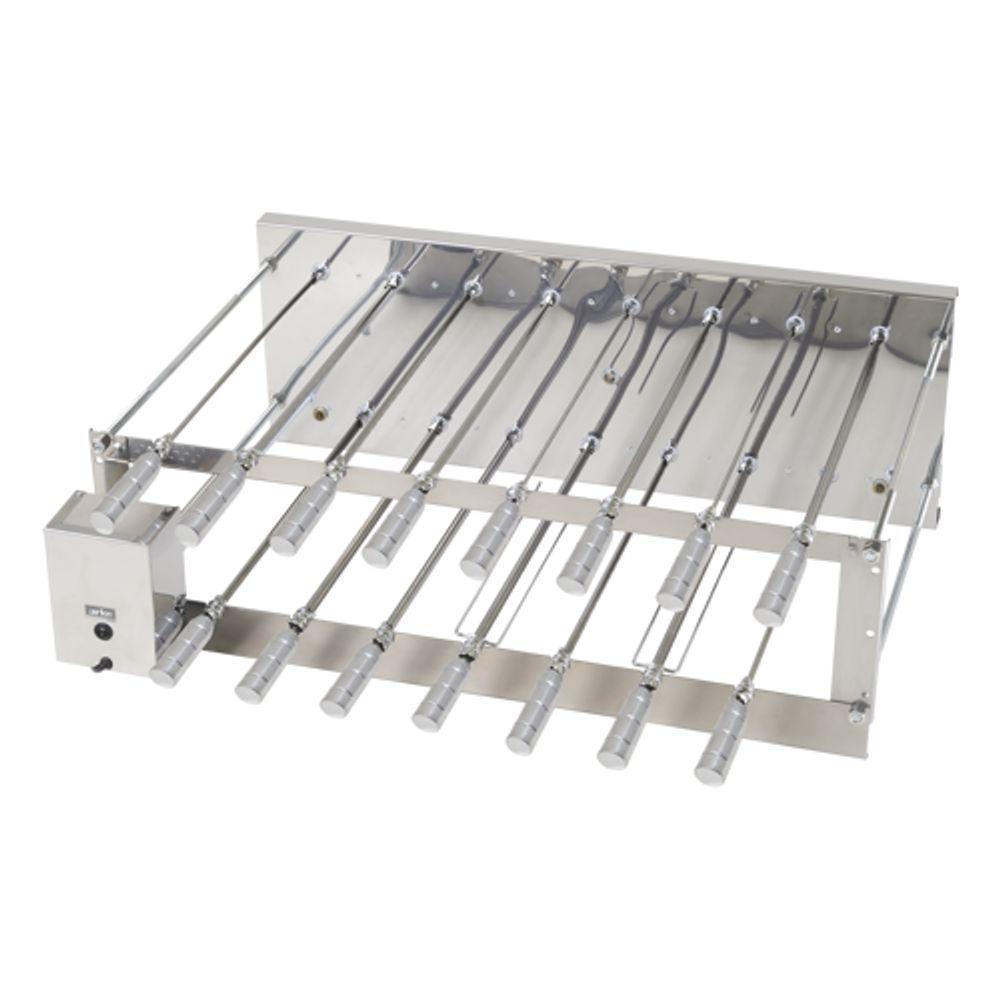 Churrasqueira Giratória Rotativa Aço Inox Crid 15 Espetos Bivolt - 1
